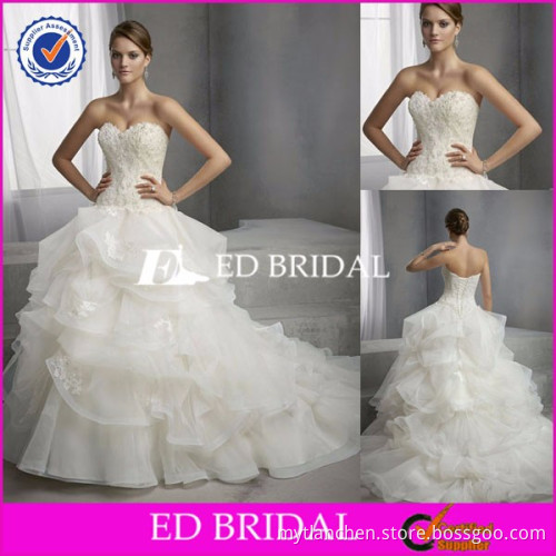 Ball Gown MH214 Sweetheart Layers Lace Organza Cinderella Wedding Dress